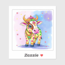 Adesivo Vacas sagradas em disfarce festivo para Diwali