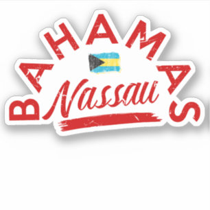 Adesivo Vacinação Nassau Bahamas Flag Sticker Cruise