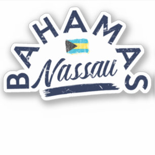 Adesivo Vacinação Nassau Bahamas Flag Sticker Cruise