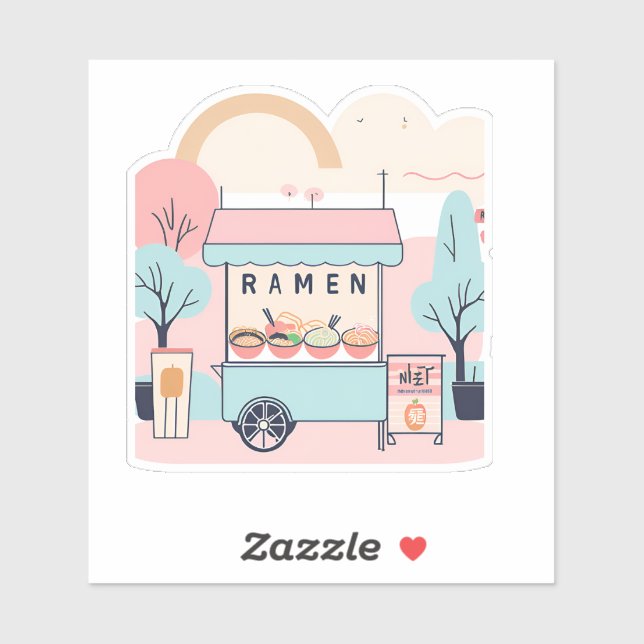 Adesivo Vagão de Ramen no parque (Folha)