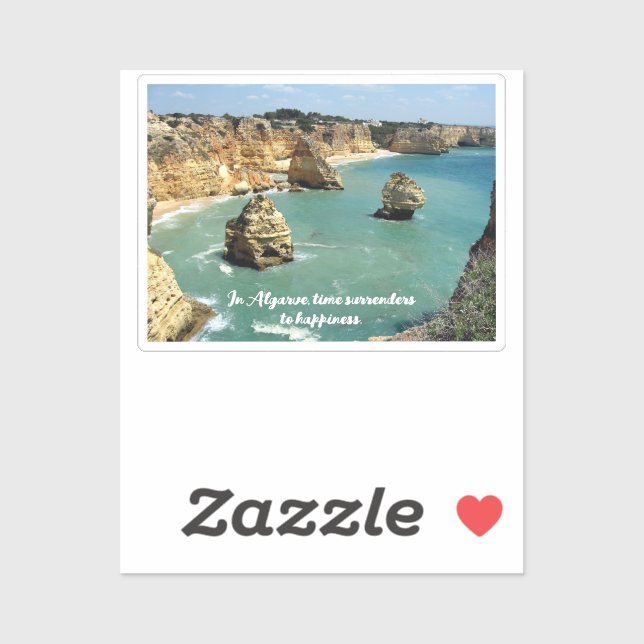 Adesivo Vagas de praia em Algarve em Portugal (Folha)