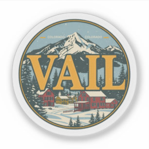Adesivo Vail colorado vintage esqui neve inverno ao ar liv