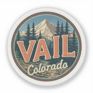 Adesivo Vail colorado vintage esqui neve inverno ao ar liv