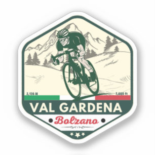 Adesivo val gardena passeio de bicicleta italiano