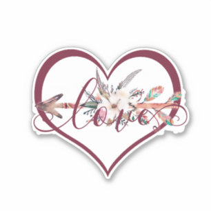 Adesivo valentine de seta floral