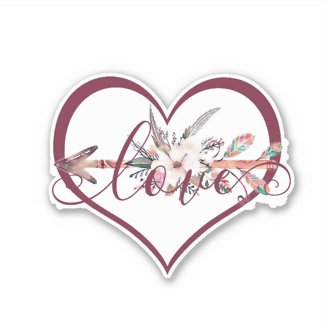 Adesivo valentine de seta floral (Frente)