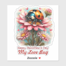 Adesivo Valentine Love Bug on Blossoms Rose