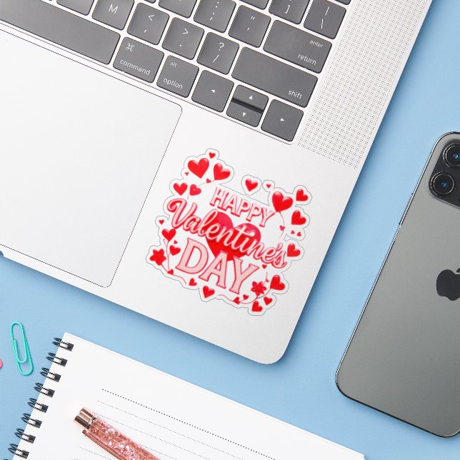 ADESIVO VALENTINES DAY (Notebook com iPhone)
