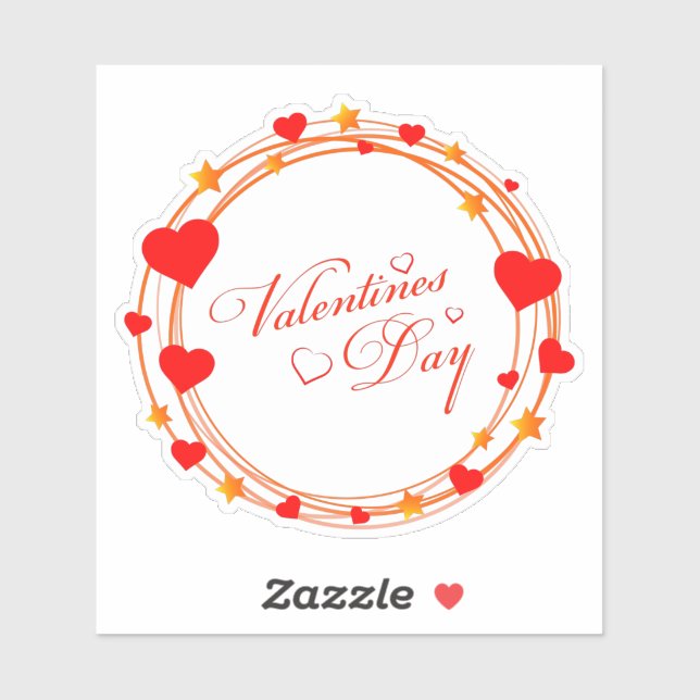 Adesivo Valentine's Day Circle Design-25695 (Folha)