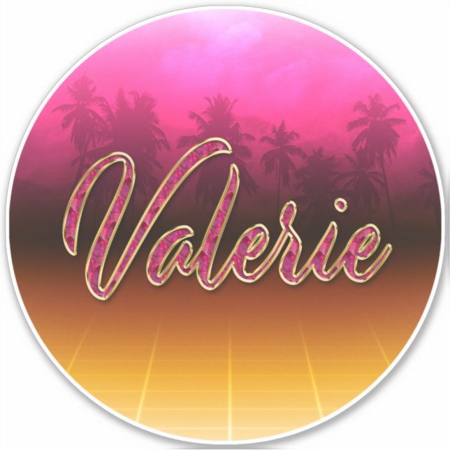 Adesivo Valerie Vorname Name golden pink Aufkleber Sticker (Frente)