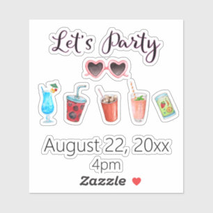 Adesivo Vamos Festejar Festa de Verão Personalizada 