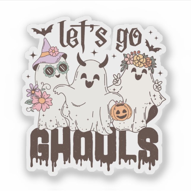 Adesivo Vamos Go Ghouls Halloween (Frente)