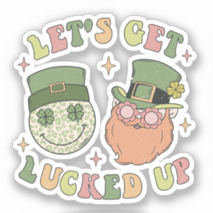 Adesivo Vamos Sente-Se - Engraçado Leprechaun Clover