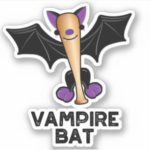 Adesivo Vampiro Bat Funny Baseball Pun