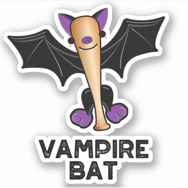 Adesivo Vampiro Bat Funny Baseball Pun (Frente)