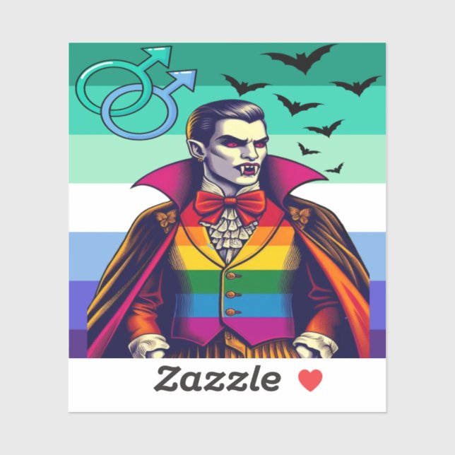 Adesivo Vampiro De gay No Arco-Íris (Folha)