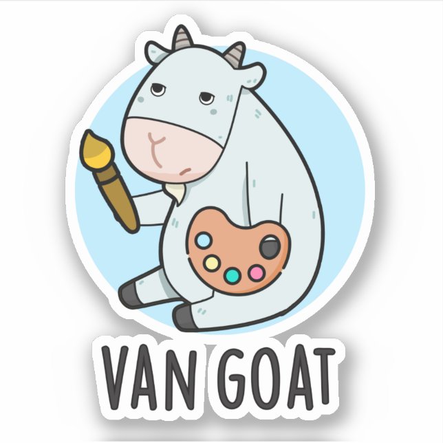 Adesivo Van Goat Funny Artist Pun (Frente)