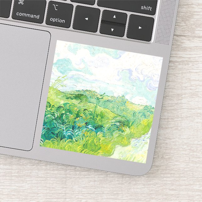 Adesivo Van Gogh. Campos de Trigo Verde Auvers. Impression (Detalhe)