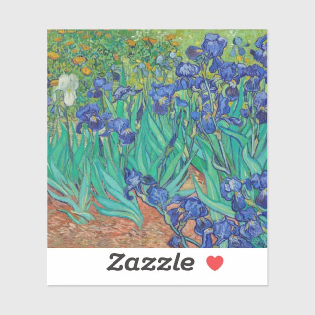 Adesivo Van Gogh Irises. impressionismo floral azul (Folha)