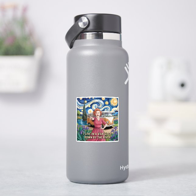 Adesivo Van Gogh pelo rio - Boho Van Life Des (HidroFlask)