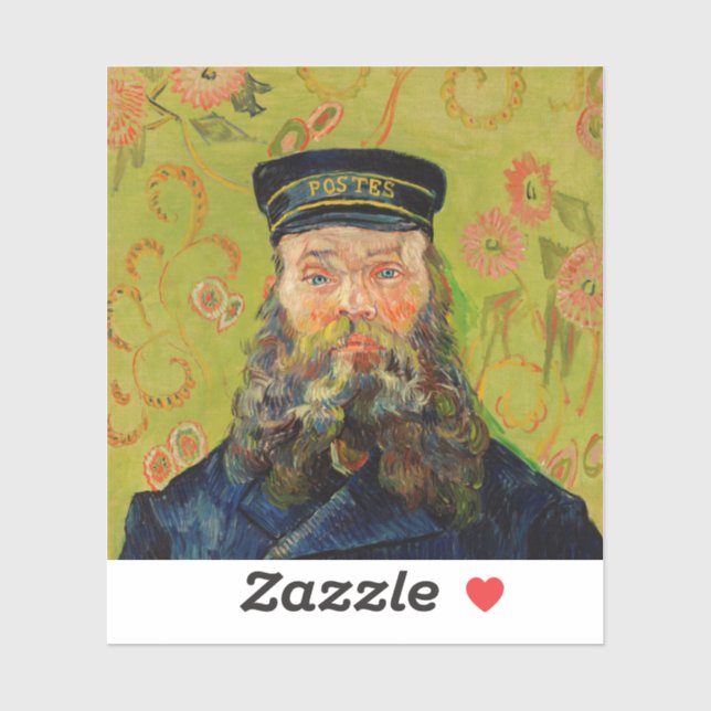 Adesivo Van Gogh Postman. Retrato impressionismo (Folha)