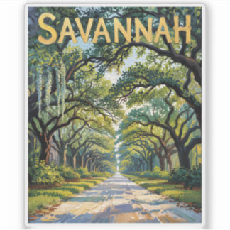 Adesivo Van Gogh Retro Savannah Georgia Oak Avenue Travel