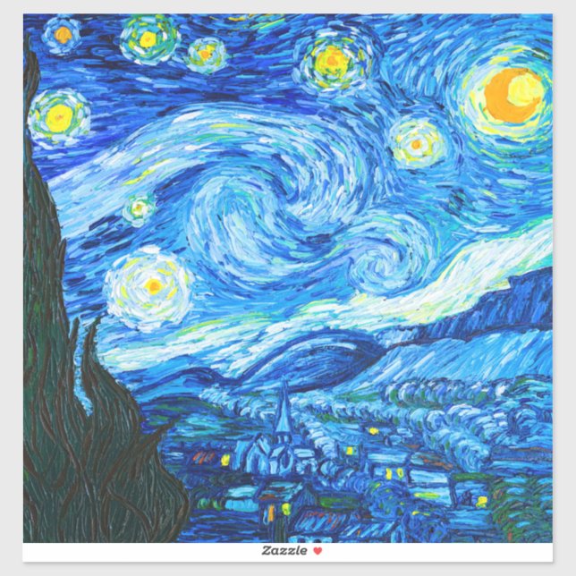 Adesivo Van Gogh Starry Night (Folha)