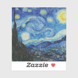 Adesivo Van Gogh Starry Night. Impressionismo arte de vint