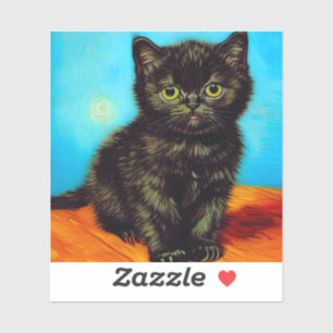 Adesivo Van Gogh Style Pouting Kitten