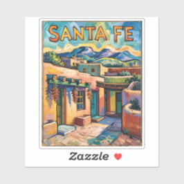 Adesivo Van Gogh Style Santa Fe Travel Art with Adobe Home
