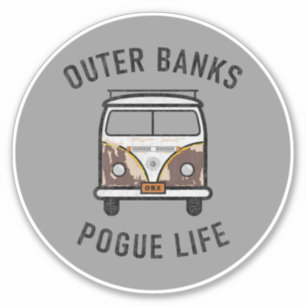 Adesivo Van Pogue Life OBX Vintage (Cinzas)