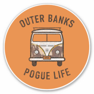 Adesivo Van Pogue Life OBX Vintage (Orange)