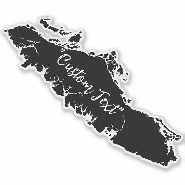 Adesivo Vancouver Island Map Outline Custom Sticker (Frente)