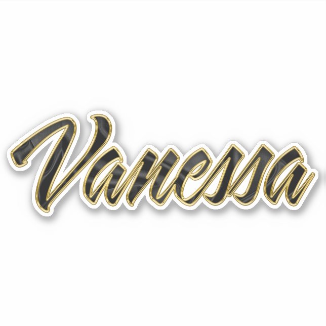 Adesivo Vanessa black gold Lettering Aufkleber Sticker (Frente)