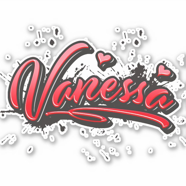 Adesivo Vanessa red Heart Graffiti Aufkleber Sticker (Frente)
