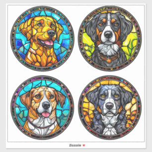 Adesivo Várias Raças de Cães em Vitral