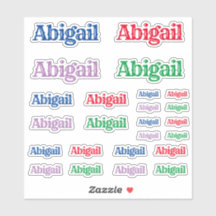 Variedade de tamanhos do nome Abigail