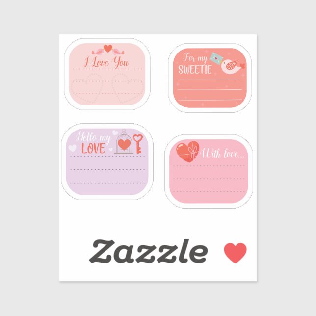 Adesivo Variedade I Love You Sticky Note Stickers (Folha)