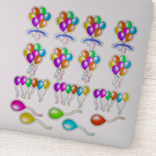 Adesivo Vários Balões Festivos Coloridos Várias Cores
