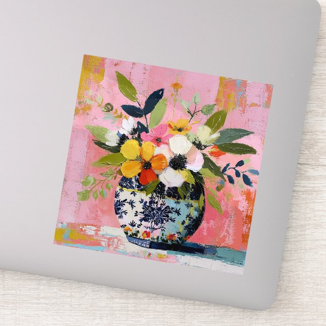 Adesivo Vaso de Flores Colorido e Vibrante (Detalhe)