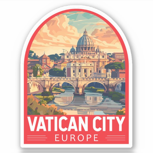 Adesivo Vaticano City Art Vintage (Frente)