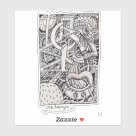 Adesivo Vazio, Vinheta Retangular De Desenho De Tinta