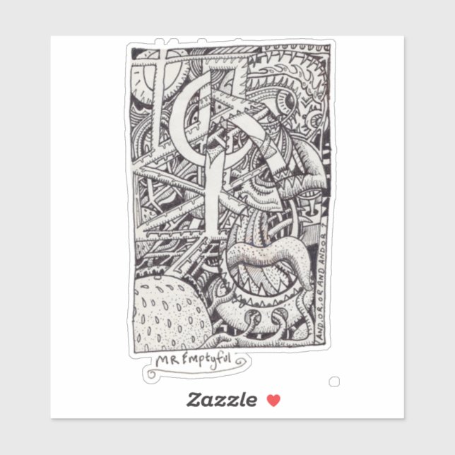 Adesivo Vazio, Vinheta Retangular De Desenho De Tinta (Folha)