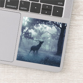 Adesivo Veado com Barcos numa Floresta Sombria