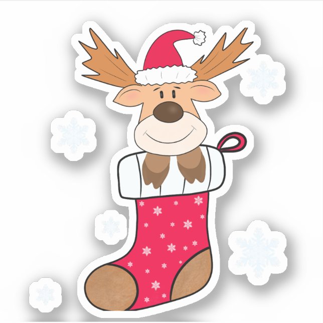 Adesivo veado de Natal (Frente)