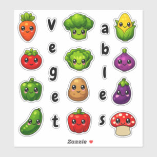 Adesivo Vegetal Fofo Kawaii Educativo Recompensa Infantil