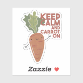 Adesivo Veggie Pun: Mantenha Calma e Cenoura No Sticker