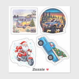 Adesivo Veículos de Natal Festivos Vinhetas de Vinil Corta