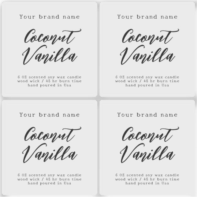 Adesivo Vela de embalagem simples e transparente minimalis (Frente)