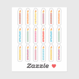 Adesivo Velas de Aniversário Cores Pastel Bday Bujo Planej